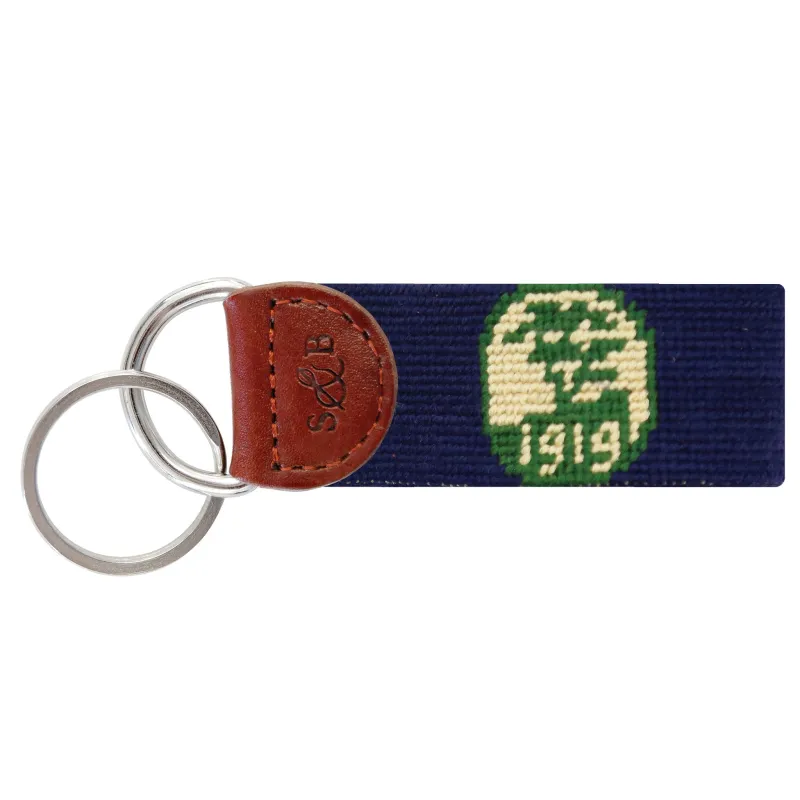Pebble Beach Logo-Stacked Text Key Fob (Dark Navy) made by Smathers & Branson
