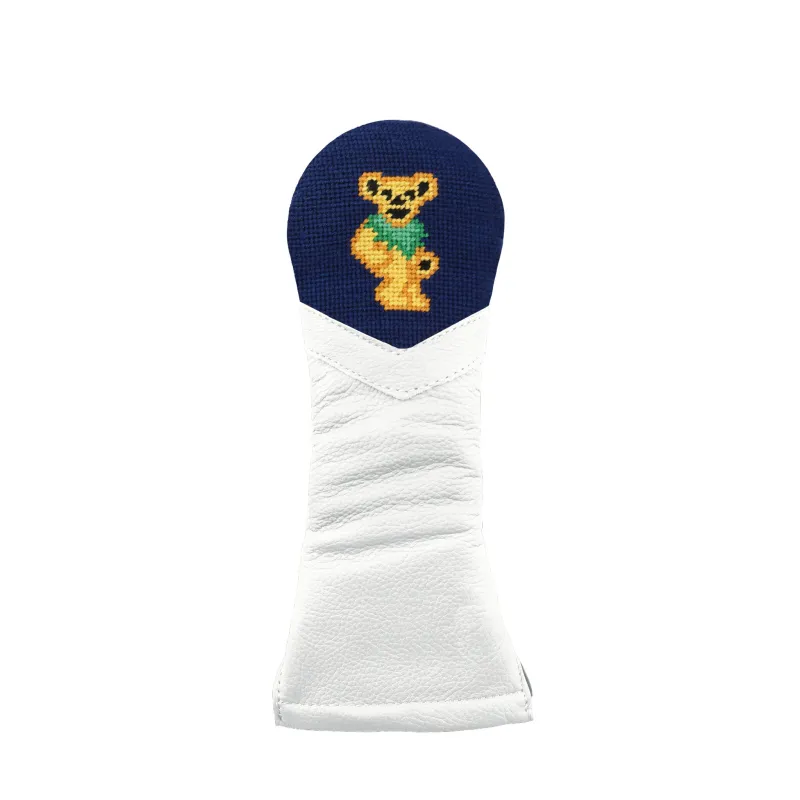 Dancing Bear Hybrid Headcover (Dark Navy) (White Leather) made by Smathers & Branson