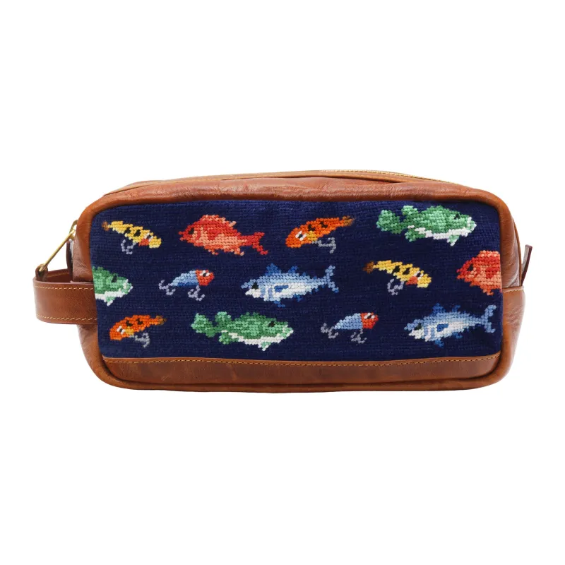 Fish and Tackle Pattern Toiletry Bag made by Smathers & Branson