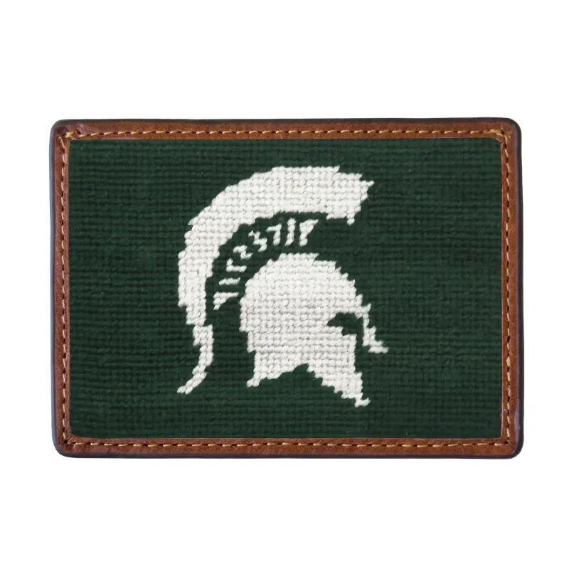 Michigan State Spartan Credit Card Wallet (Dark Pine) made by Smathers & Branson
