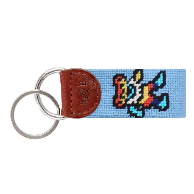 Dancing Bears Tie Dye Key Fob (Light Blue) made by Smathers & Branson
