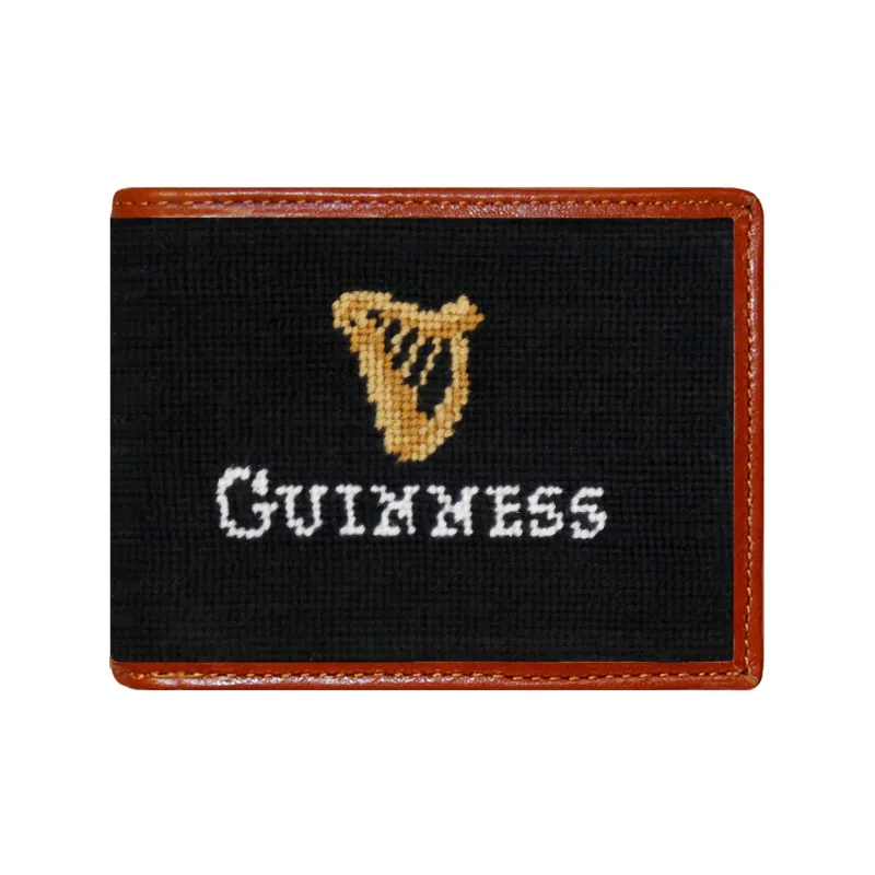 Guinness Harp Text-Glass Wallet (Black) made by Smathers & Branson