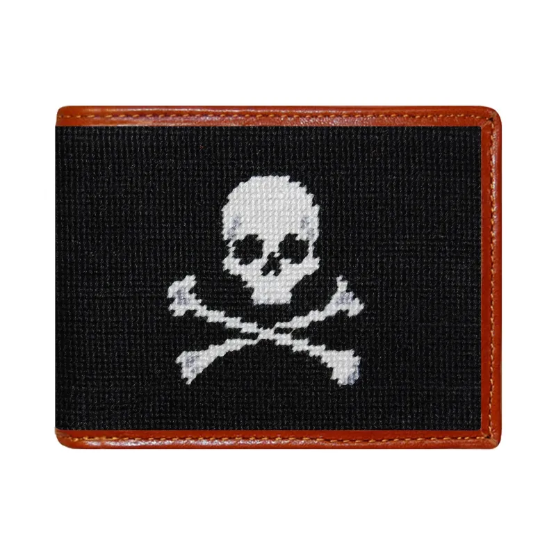 Monogrammed Jolly Roger Wallet (Black) made by Smathers & Branson