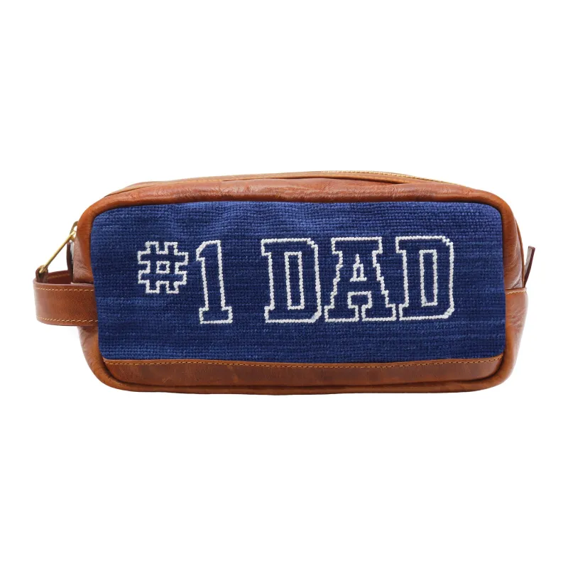 Monogrammed Number One Dad Toiletry Bag (Classic Navy) made by Smathers & Branson