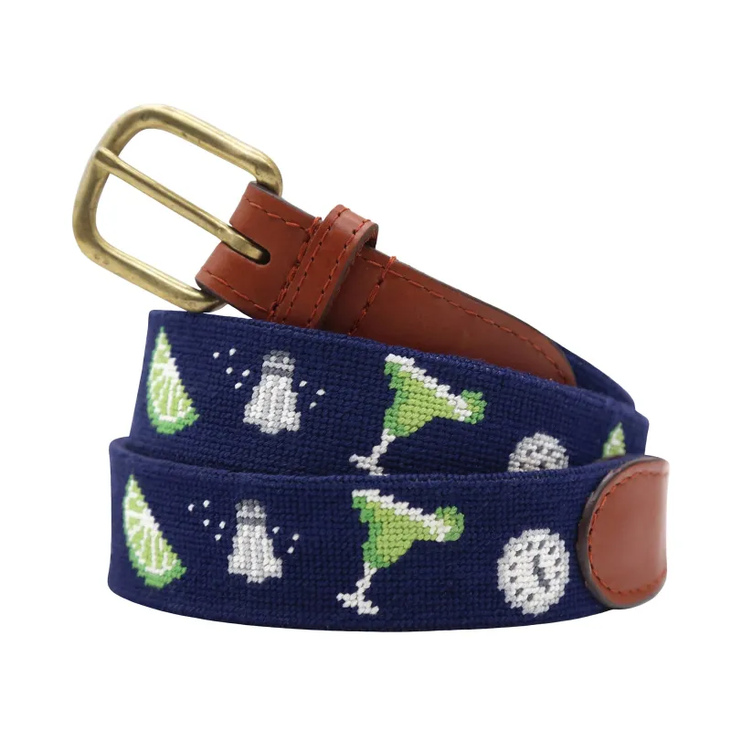 Margaritaville 5 O'Clock Pattern Belt (Dark Navy) (Final Sale) made by Smathers & Branson
