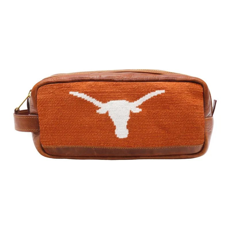 Monogrammed University of Texas Toiletry Bag (Burnt Orange) made by Smathers & Branson