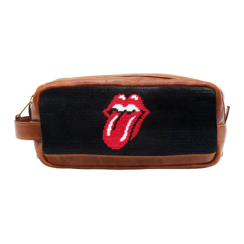 Monogrammed Rolling Stones Toiletry Bag (Black) made by Smathers & Branson