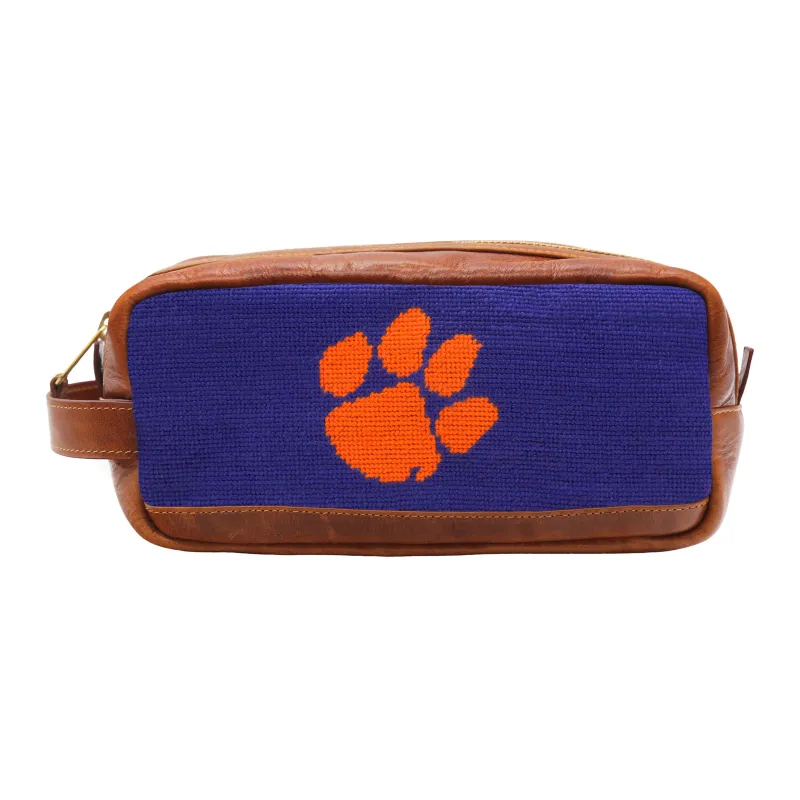 Monogrammed Clemson Toiletry Bag (Purple) made by Smathers & Branson