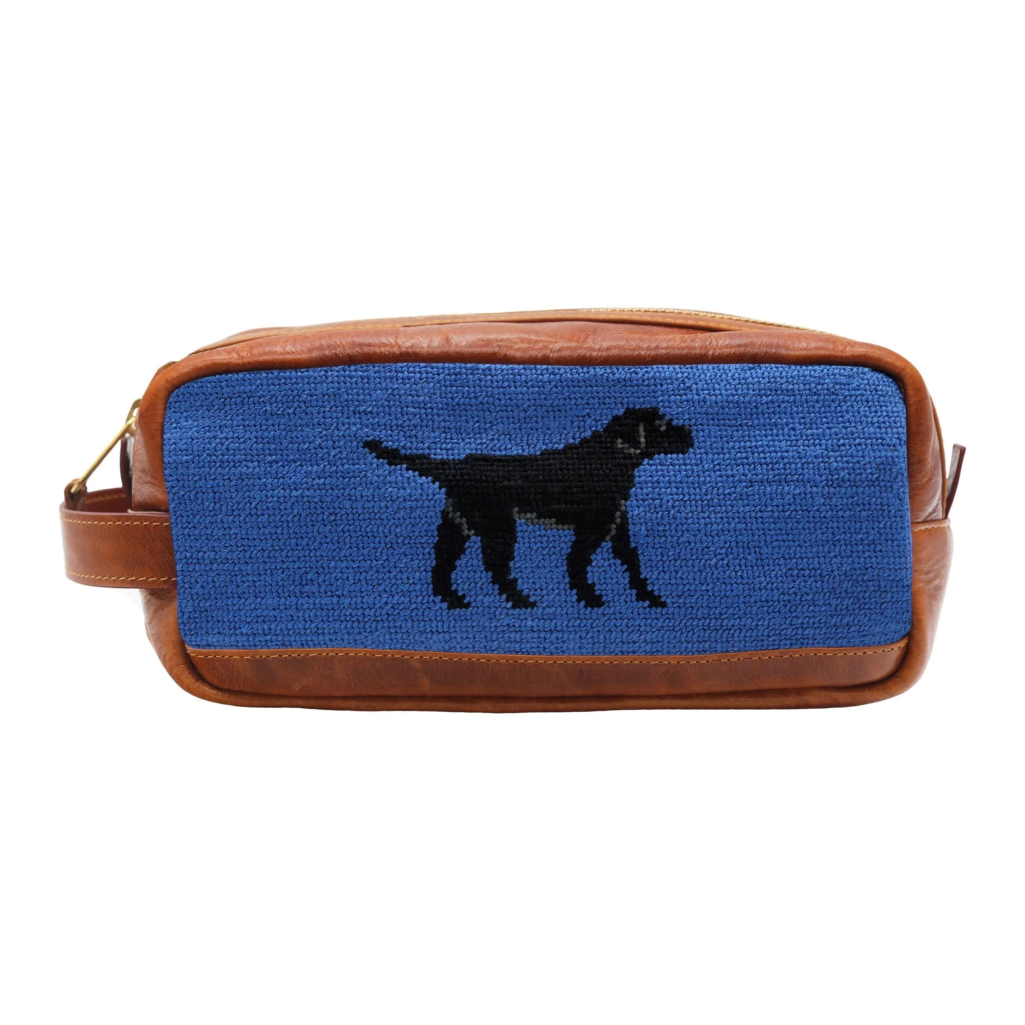 Monogrammed Black Lab Walking Toiletry Bag (Blueberry) sold by Smathers & Branson