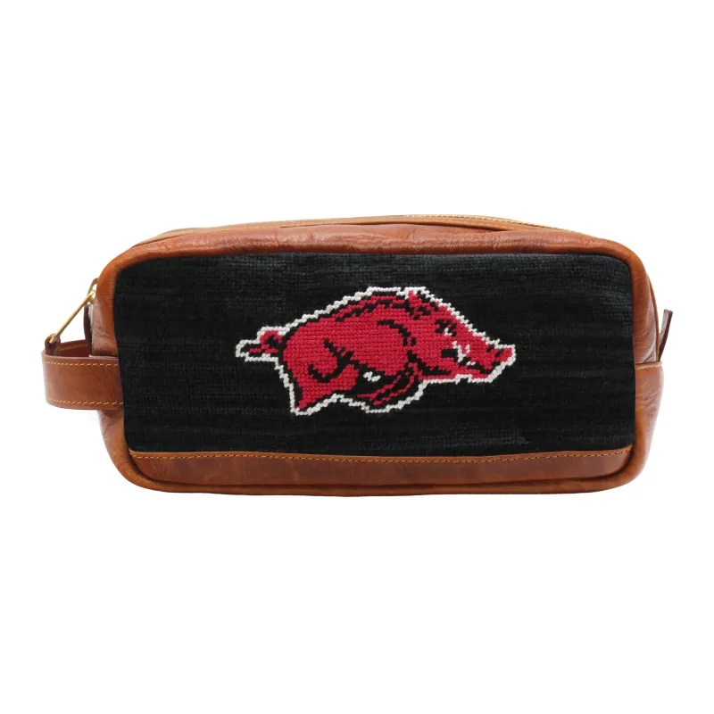 Monogrammed Arkansas Toiletry Bag (Black) made by Smathers & Branson