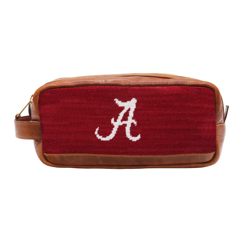 Monogrammed Alabama Toiletry Bag (Garnet) made by Smathers & Branson