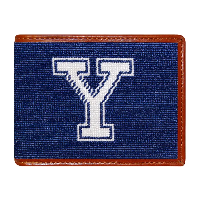 Monogrammed Yale Wallet (Classic Navy) made by Smathers & Branson