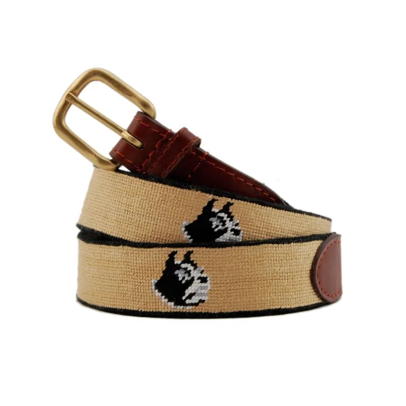 Monogrammed Wofford Belt (Gold) made by Smathers & Branson