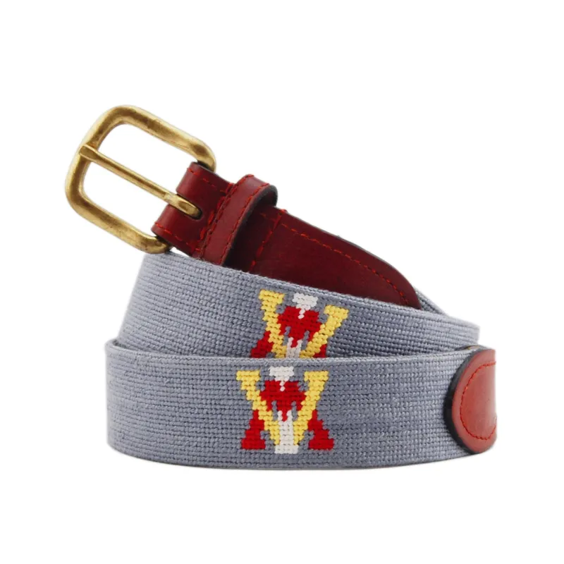 Monogrammed VMI Belt (Grey) made by Smathers & Branson