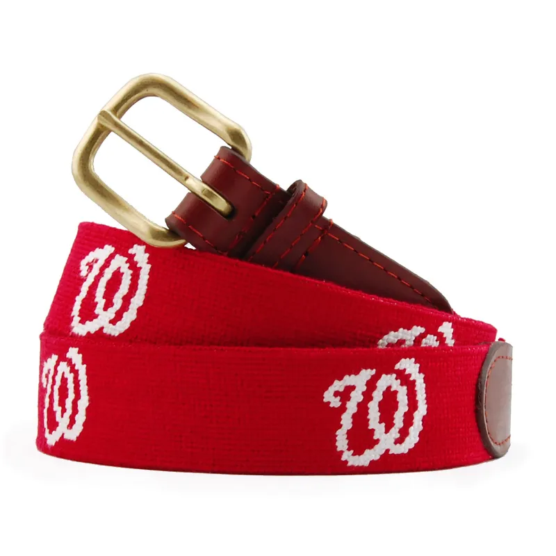 Monogrammed Washington Nationals Belt (Red) made by Smathers & Branson