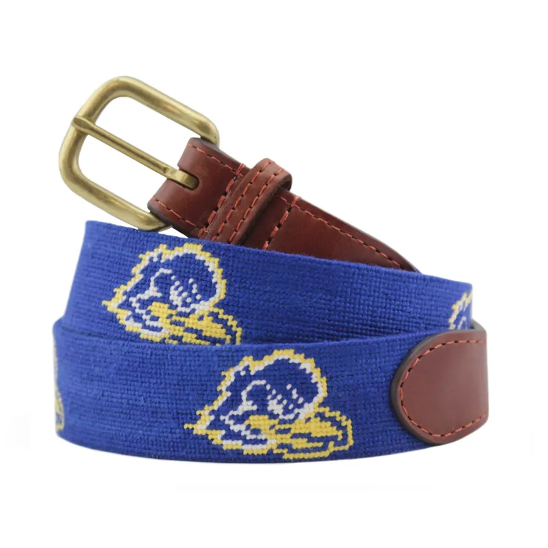 Monogrammed University of Delaware Belt (Dark Royal) made by Smathers & Branson