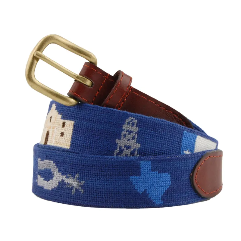 Monogrammed Texas Life Belt (Classic Navy) made by Smathers & Branson