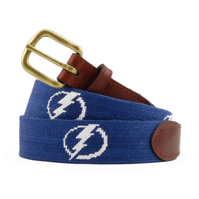 Monogrammed Tampa Bay Lightning Belt (Classic Navy) made by Smathers & Branson