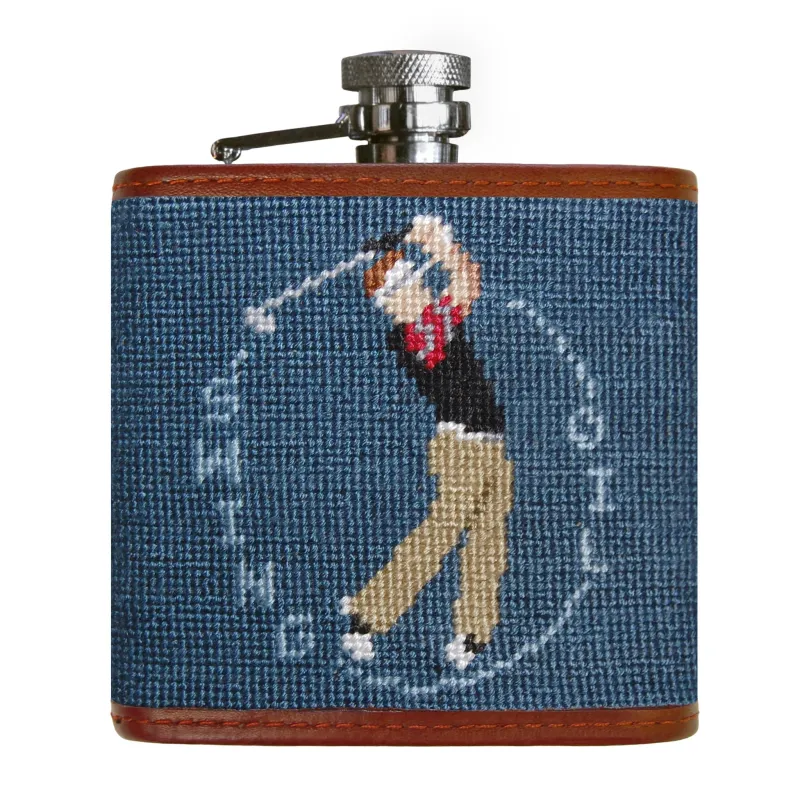 Monogrammed Swing Oil Flask (Slate) made by Smathers & Branson