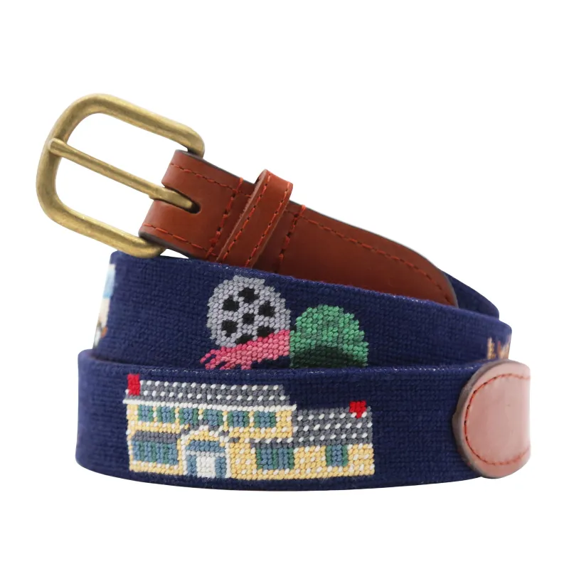 Monogrammed Griswold Christmas Belt (Dark Navy) made by Smathers & Branson