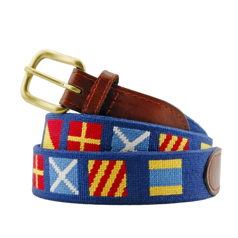 Monogrammed Dark n' Stormy Belt (Classic Navy) made by Smathers & Branson