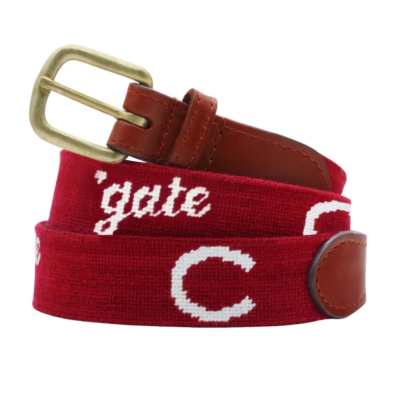 Monogrammed Colgate C-gate Belt (Garnet) made by Smathers & Branson