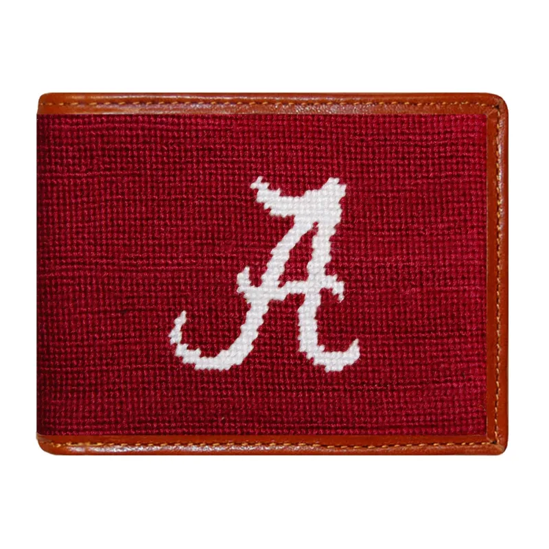 Monogrammed Alabama Wallet (Garnet) made by Smathers & Branson