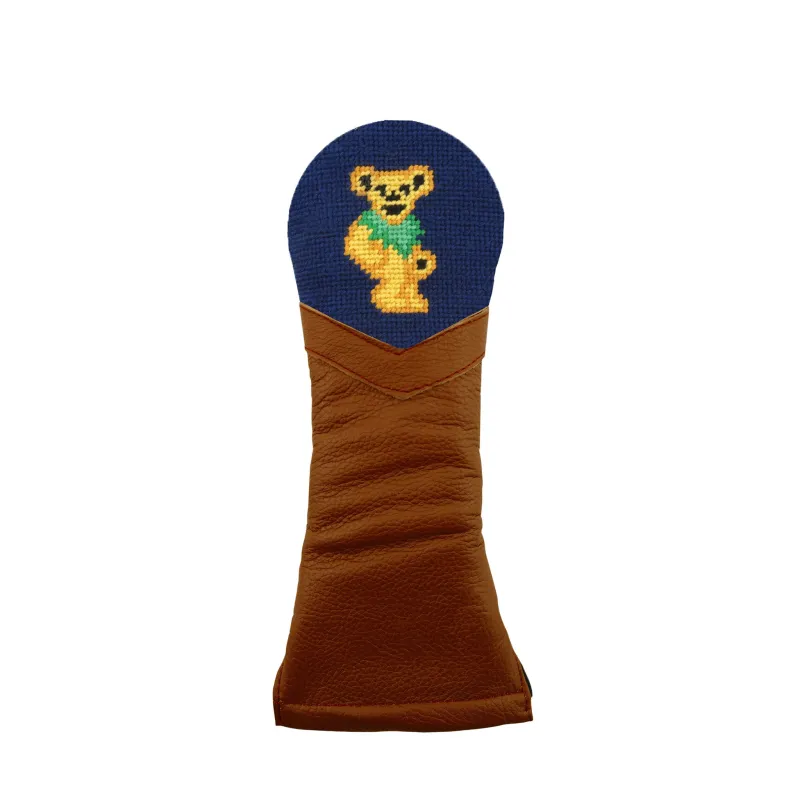 Dancing Bear Hybrid Headcover (Dark Navy) (Chestnut Leather) made by Smathers & Branson