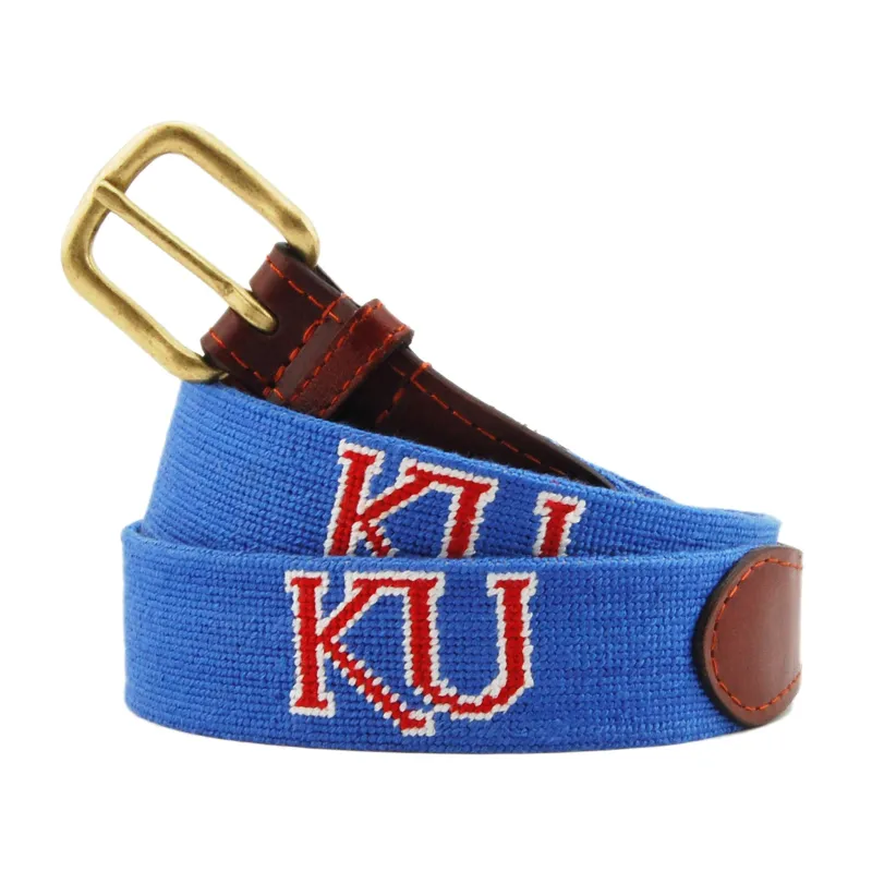 Kansas KU Belt (Cobalt) made by Smathers & Branson
