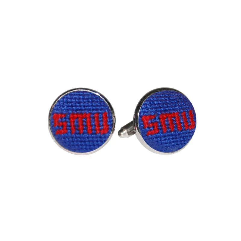 SMU Letters Cufflinks (Royal) made by Smathers & Branson