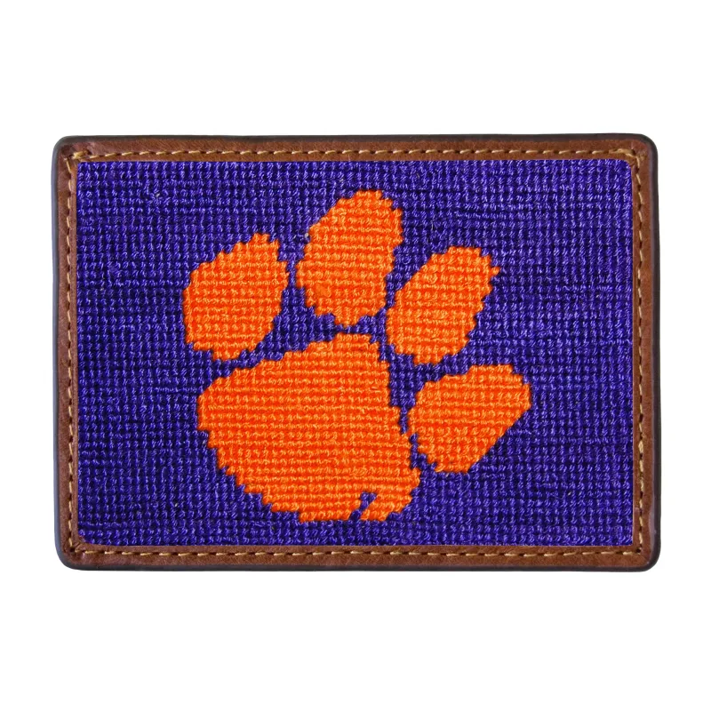 Clemson Card Wallet (Purple) made by Smathers & Branson