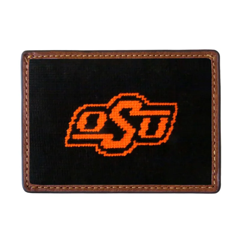Oklahoma State Card Wallet (Black) made by Smathers & Branson
