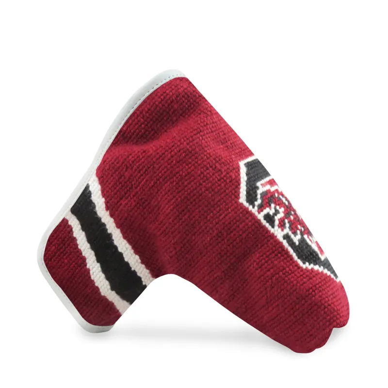 South Carolina Putter Headcover (Garnet) (Black-White Multi Stripes) made by Smathers & Branson