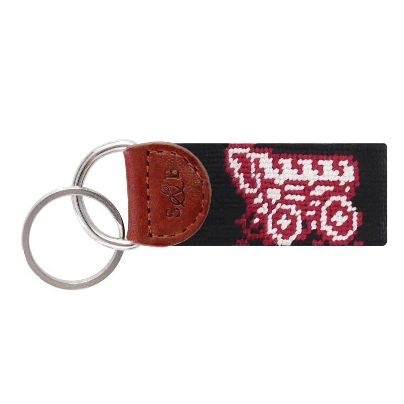 Oklahoma Wagon Key Fob (Black) made by Smathers & Branson