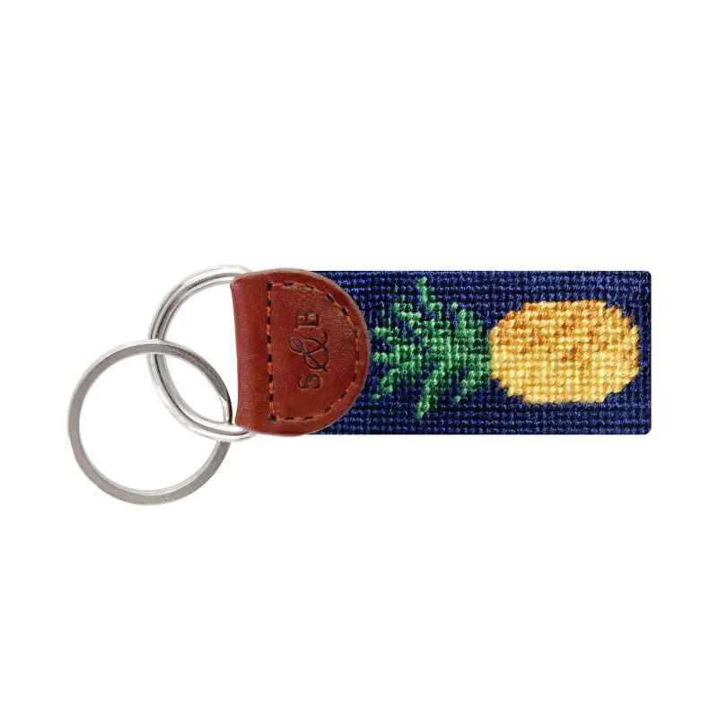 Pineapple Key Fob (Dark Navy) (Final Sale) made by Smathers & Branson