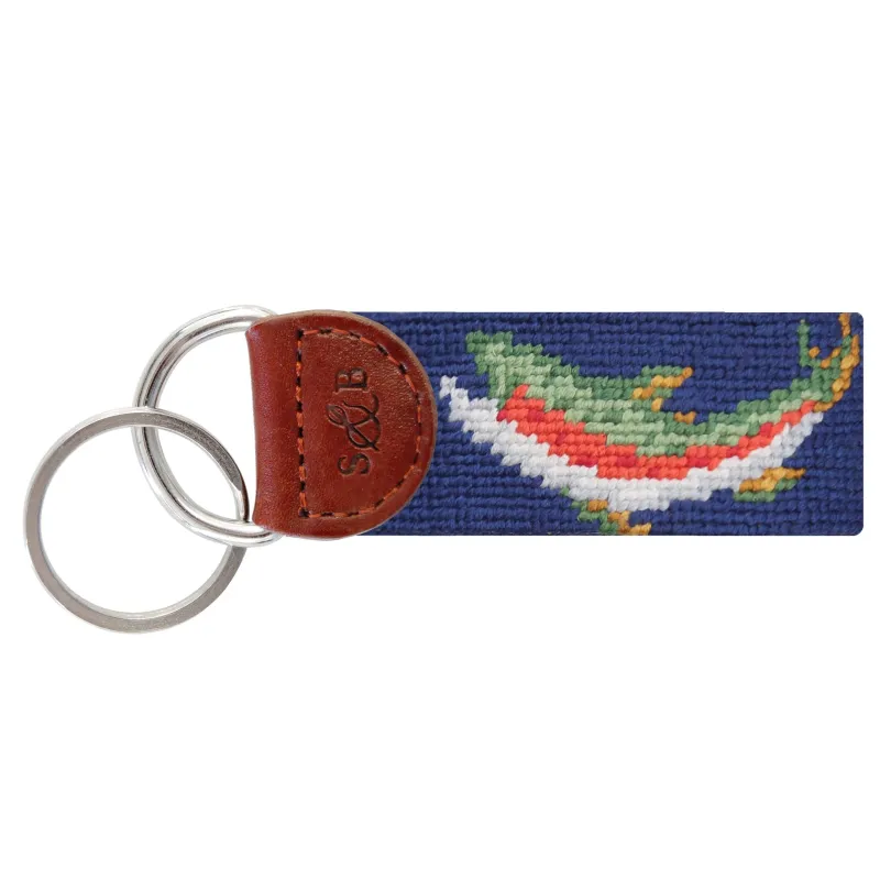 Rainbow Trout Key Fob (Classic Navy) made by Smathers & Branson