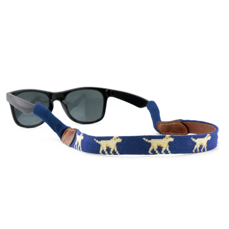 Yellow Lab Walking Sunglass Strap (Classic Navy) made by Smathers & Branson