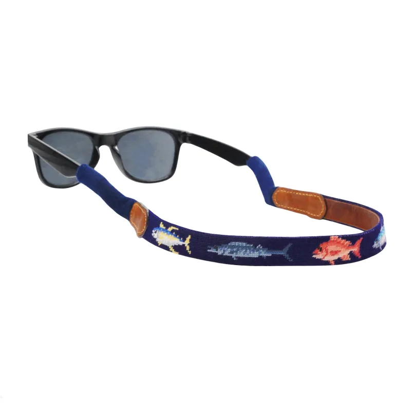 Gulf Coast Fish Sunglass Strap (Dark Navy) made by Smathers & Branson