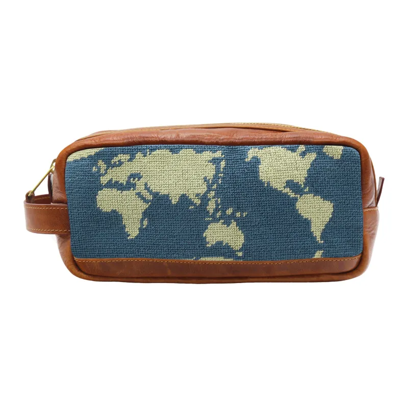 World Map Toiletry Bag (Slate) made by Smathers & Branson
