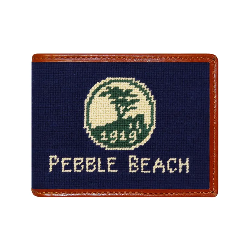 Pebble Beach Logo Text Wallet (Dark Navy) made by Smathers & Branson