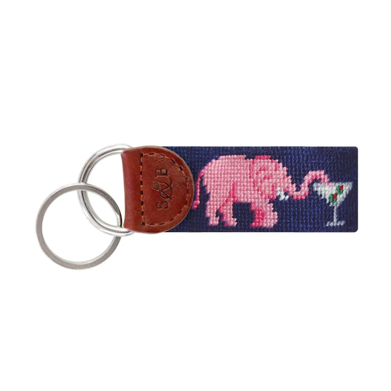 Elephant Martini Key Fob (Dark Navy) made by Smathers & Branson