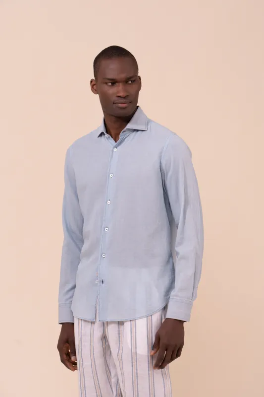 Sean Denim Light Cotton Shirt made by Fedeli