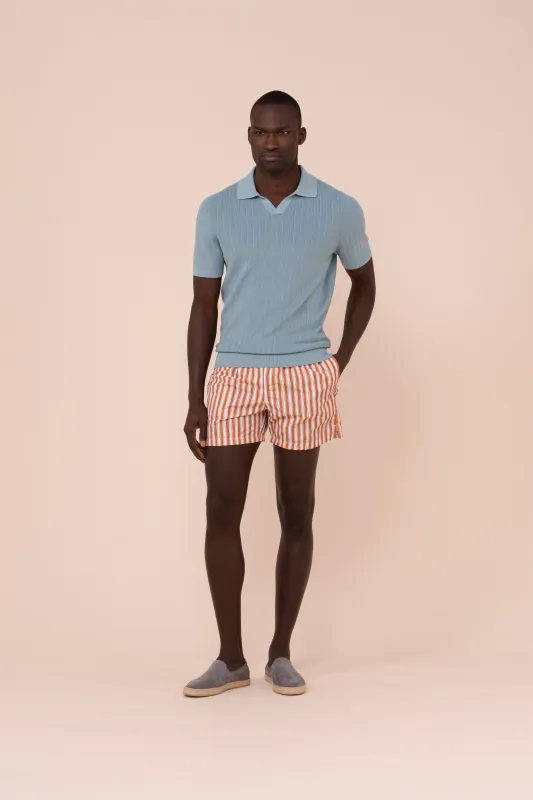Madeira - The Sustainable Swim Trunks - Riviera Stripe Pattern made by Fedeli
