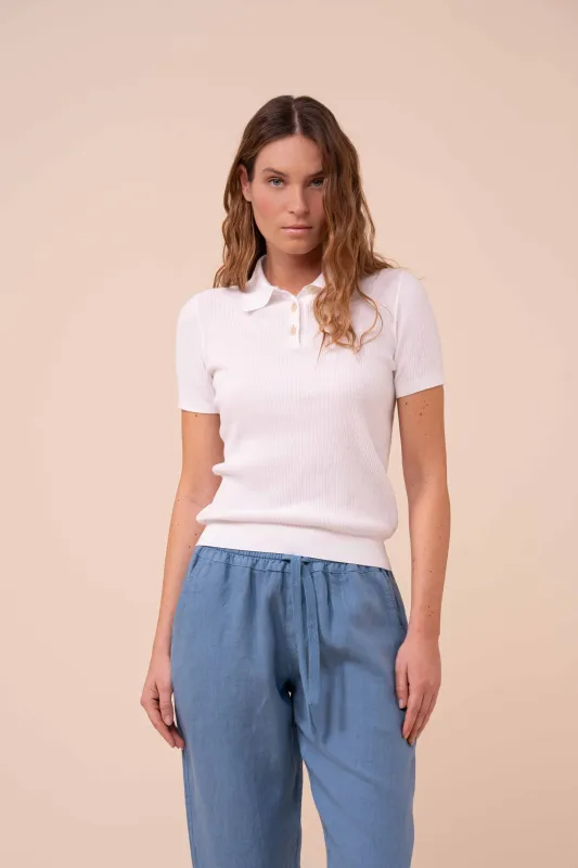 Caravaggio Dusty Cotton Knit Polo made by Fedeli