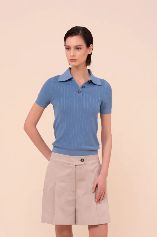 Koons Dusty Cotton Knit Polo made by Fedeli