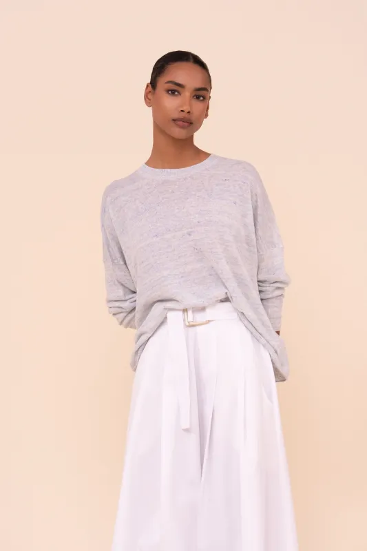 Lindsay Cairo Linen and Cotton Crewneck made by Fedeli