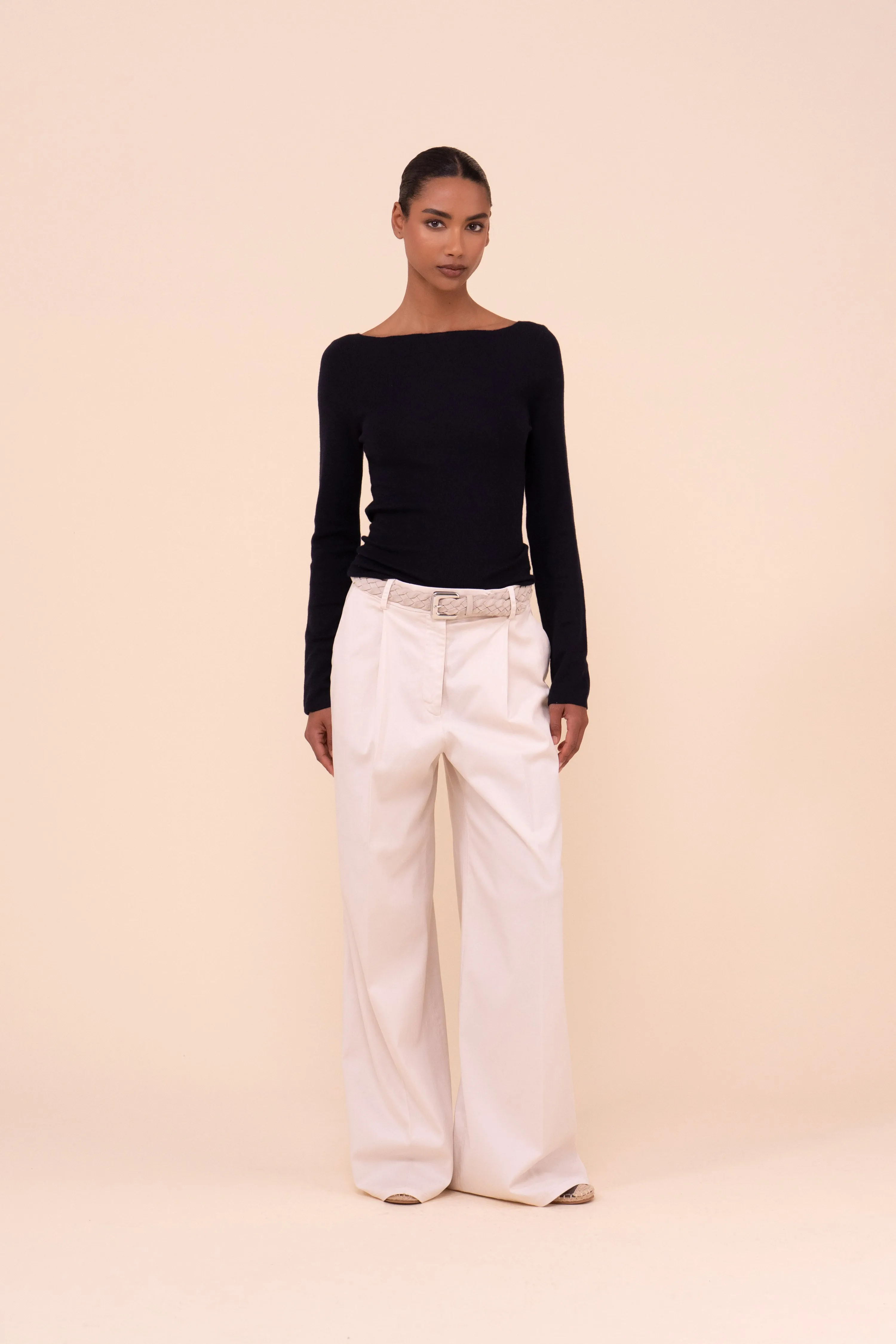 Haring Pearly Cashmere-Silk Boatneck Sweater sold by Fedeli product image thumbnail 2