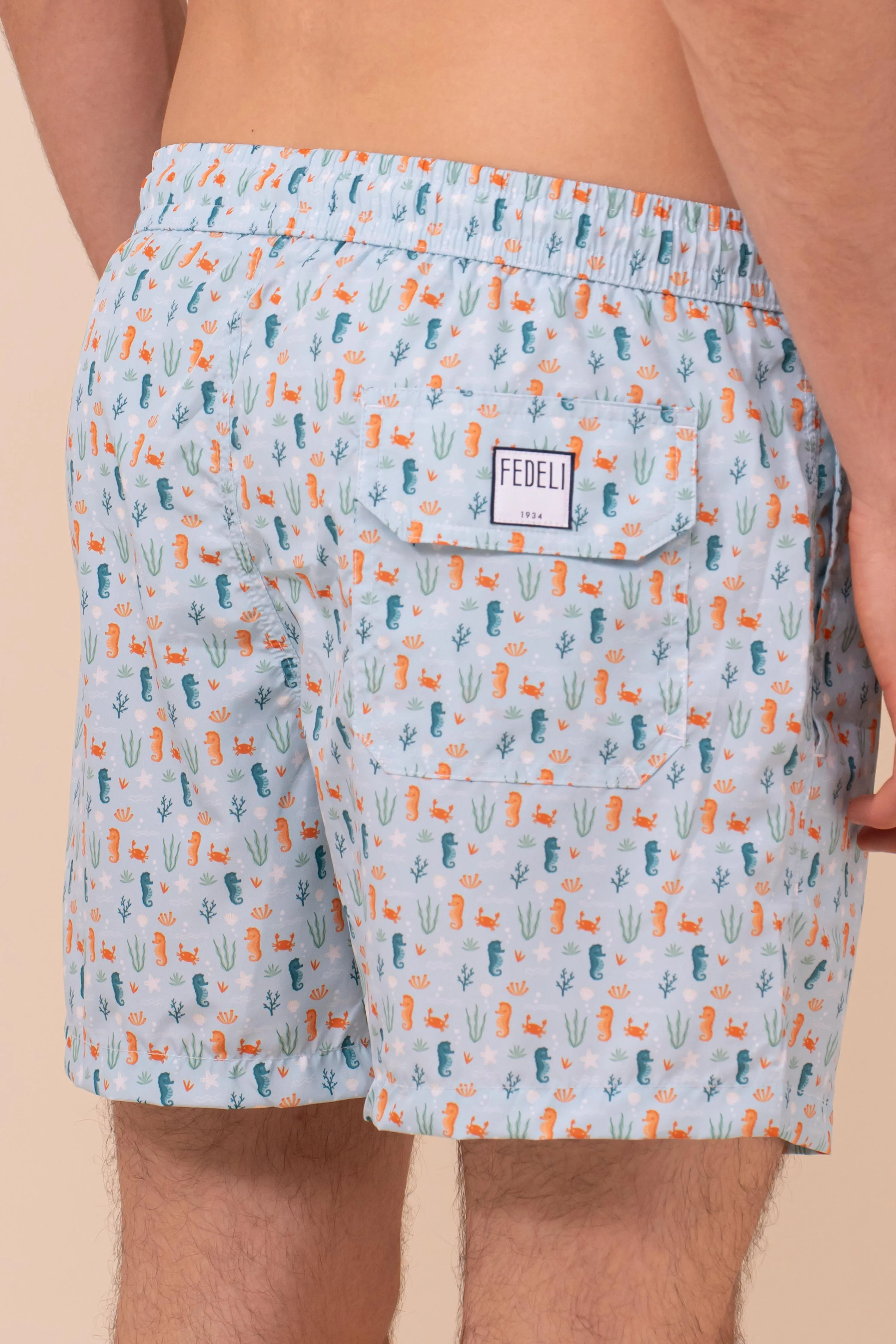 Madeira - The Sustainable Swim Trunks - Seahorse Pattern sold by Fedeli product image thumbnail 4