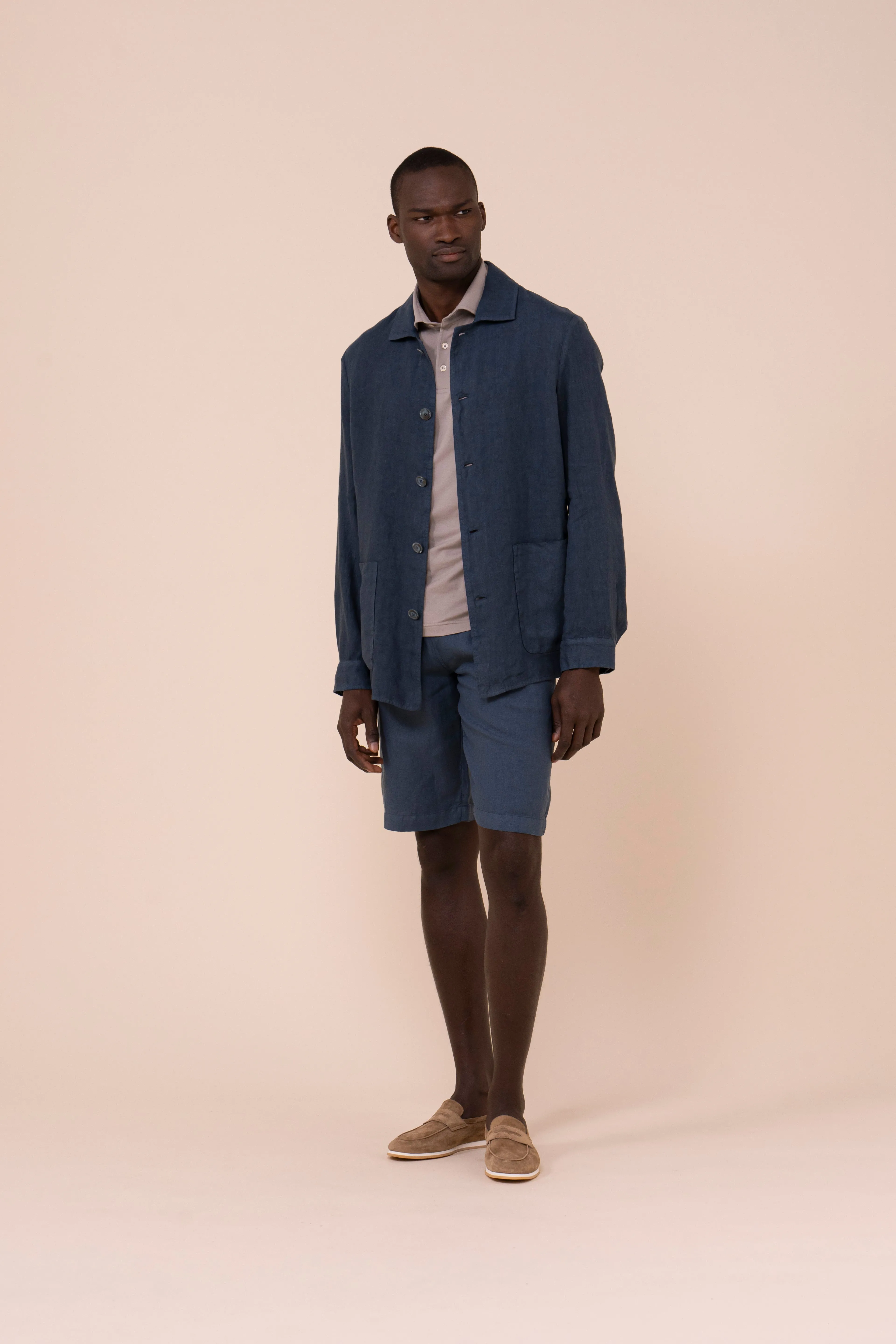 Oxford Linen Shirt Jacket sold by Fedeli product image thumbnail 2