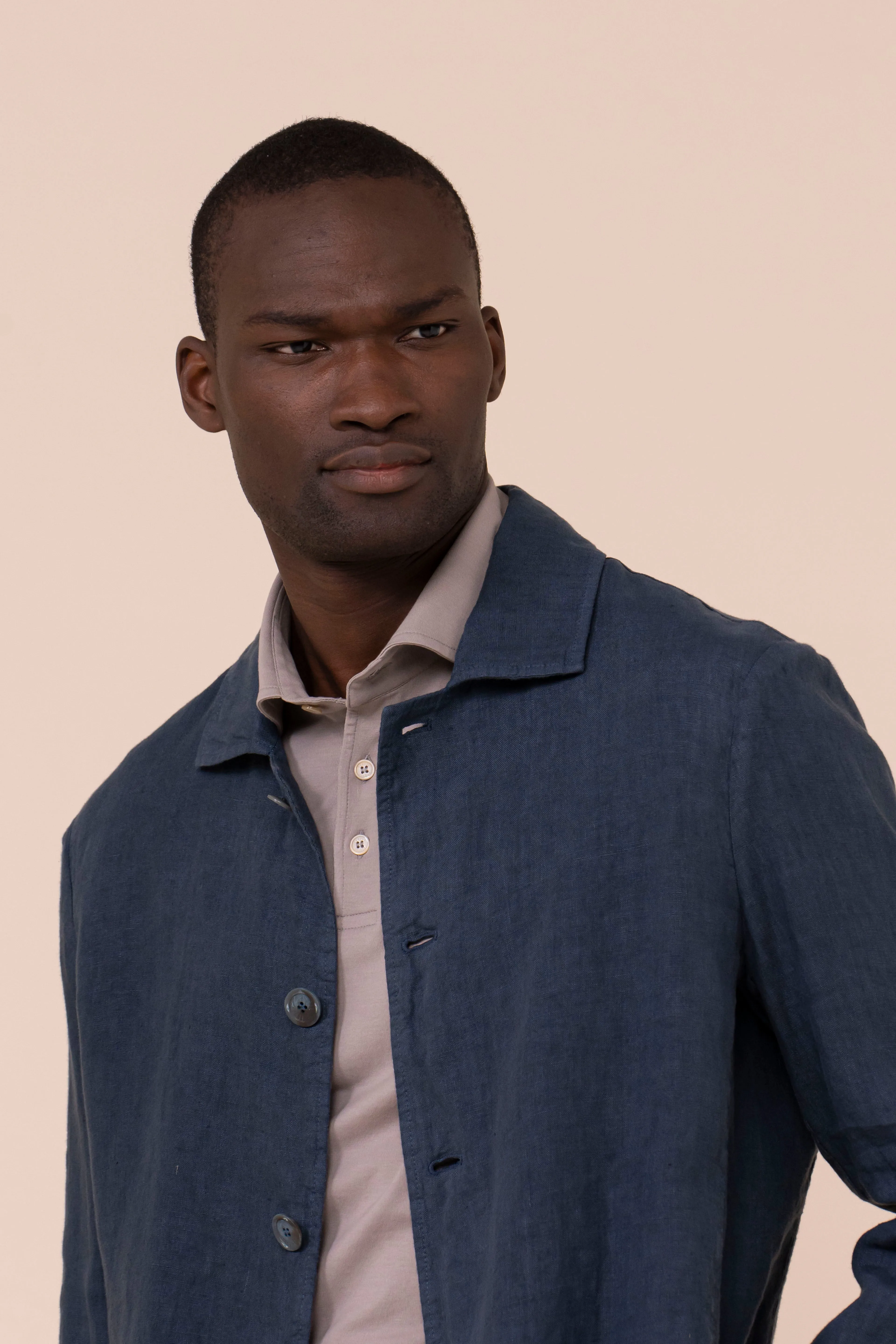 Oxford Linen Shirt Jacket sold by Fedeli product image thumbnail 4